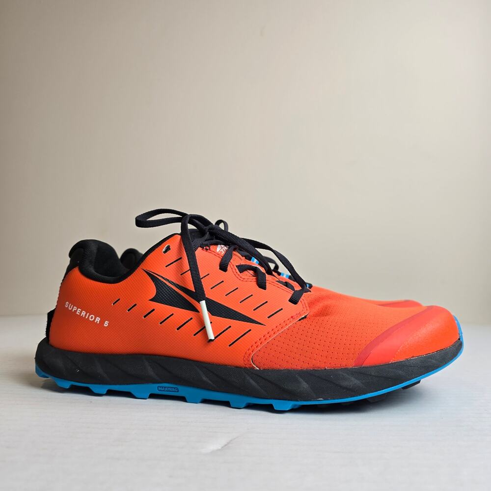 Altra Mens Size 11.5 Superior 5 Sneakers Orange Black Lightweight Trail Shoes